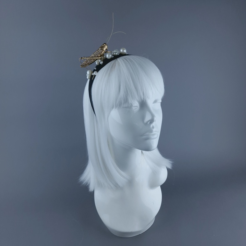 Delight Gold & Pearl Grasshopper Headband
