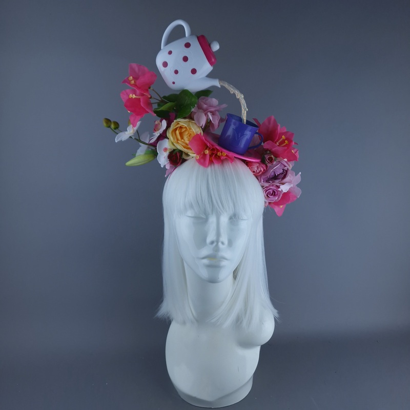 More T Teapot & Teacup Colourful Flower Headdress