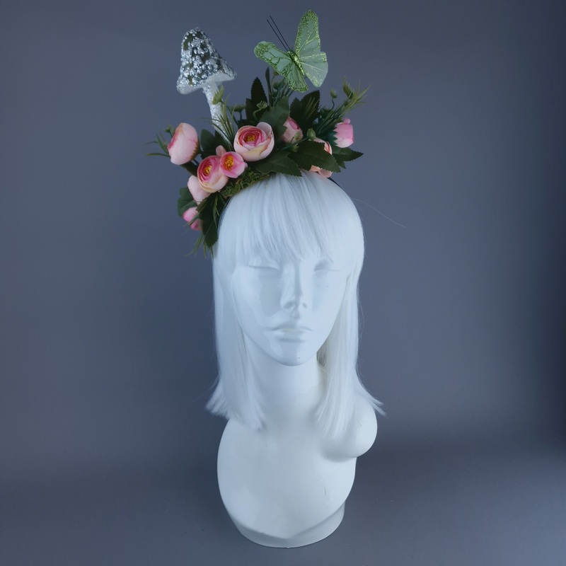 Pixi Mushroom, Flower & Butterfly Headband Headpiece
