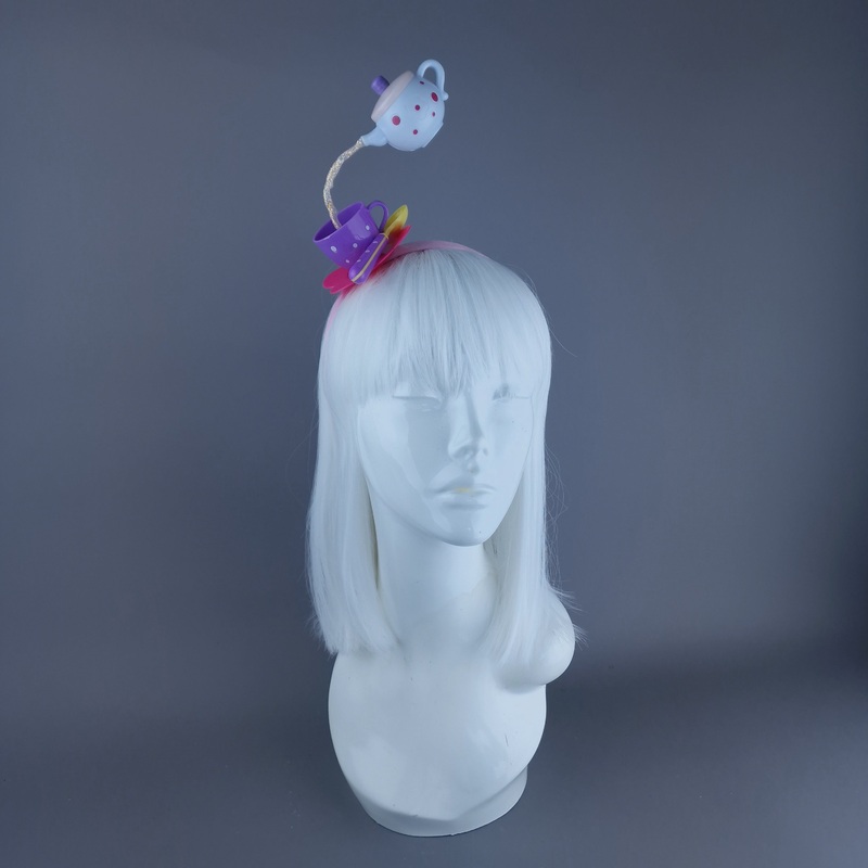 Spill The Tea White Teapot & Cup Headpiece