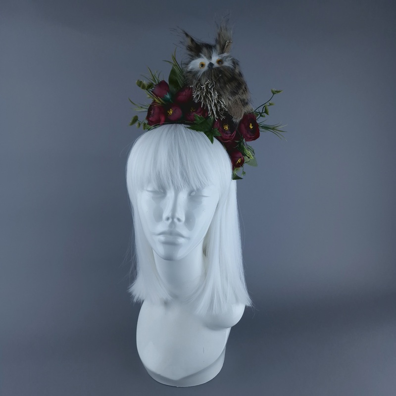 Tawny Owl & Flower Headdress