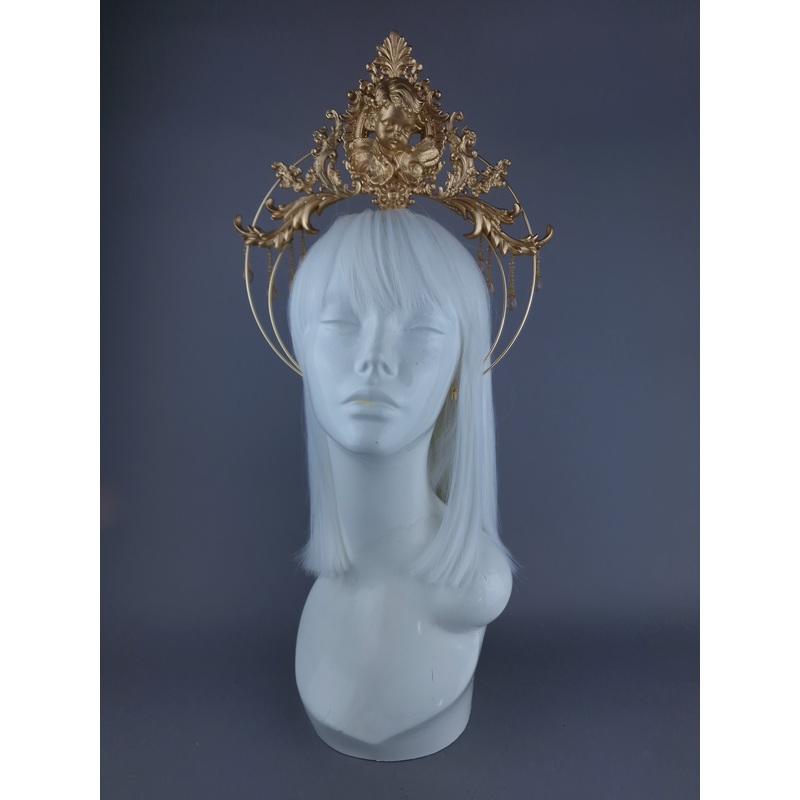 Angelica Gold Filigree & Cherub Halo