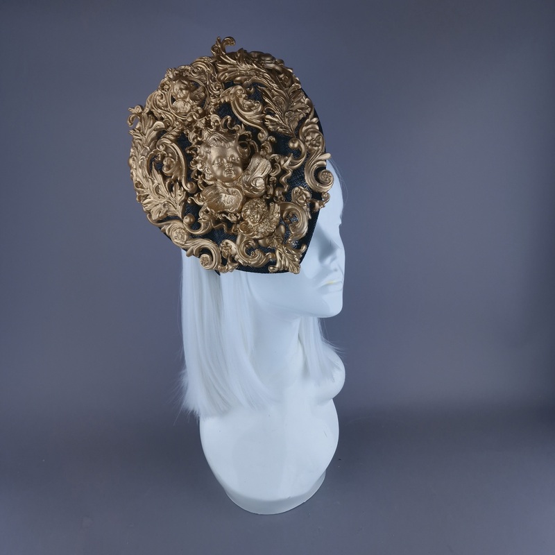 Ataullah Gold Filigree & Cherub Fascinator Hat
