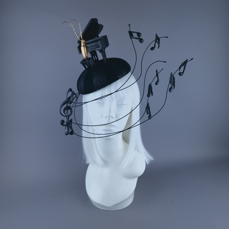 Beethoven's Silence Black Fascinator Hat