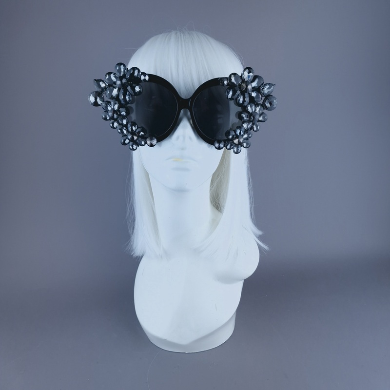 Bling Oversized Round Jewel Sunglasses