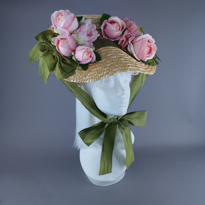 Bridgerton Pink Rose Hat