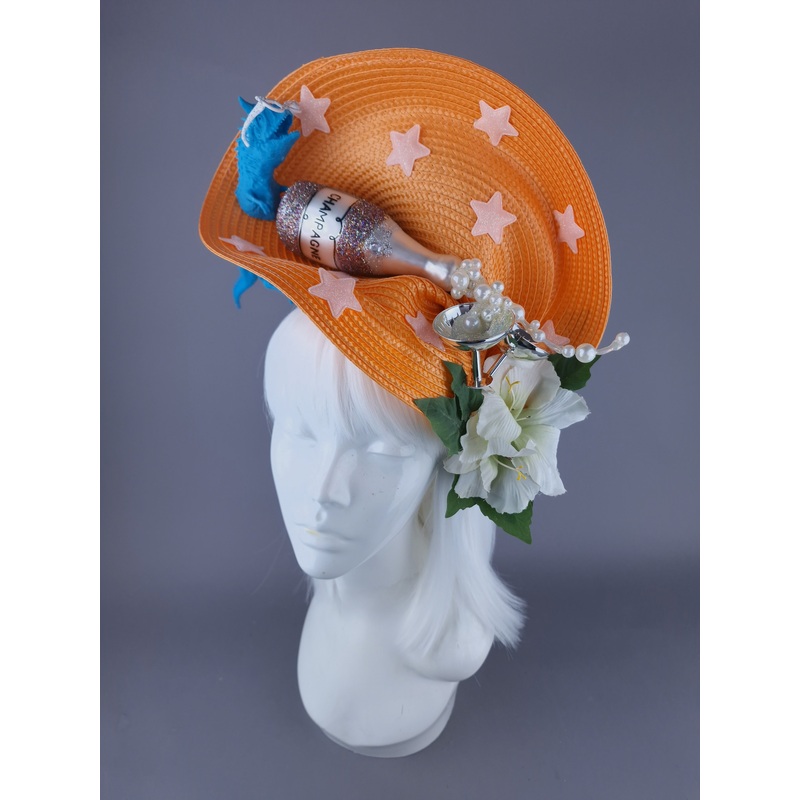Dino Party Dinosaur & Champagne Fascinator Hat