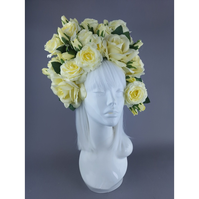 Lili Pastel Lemon Yellow Flower Headdress