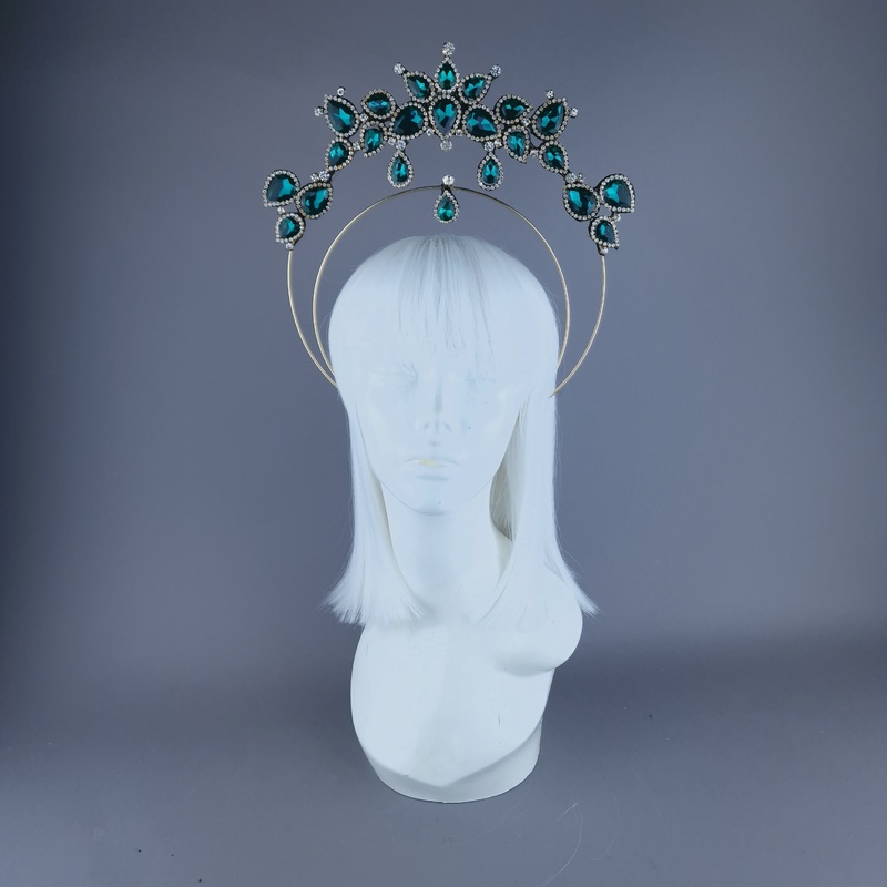 Teal Green Jewel Halo Headdress