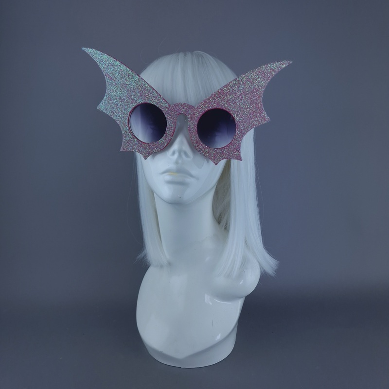 The Night Flier Iridescent Glitter Bat Wing Sunglasses