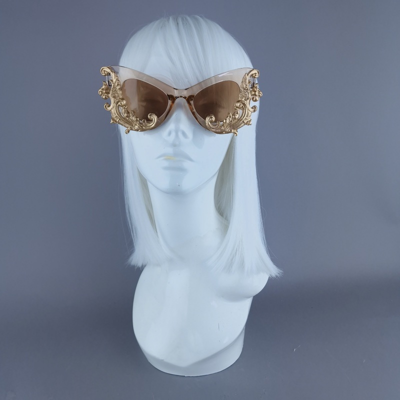 Valencia Gold Filigree Catseye Sunglasses