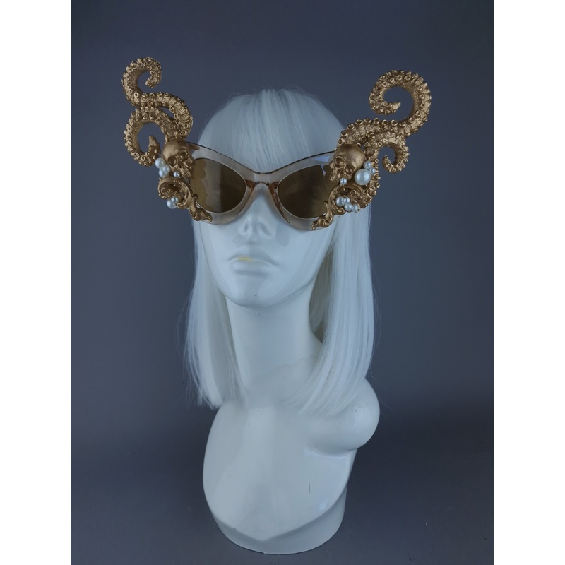 Astaroth Gold & Pearl Octopus Kraken Tentacle Sunglasses