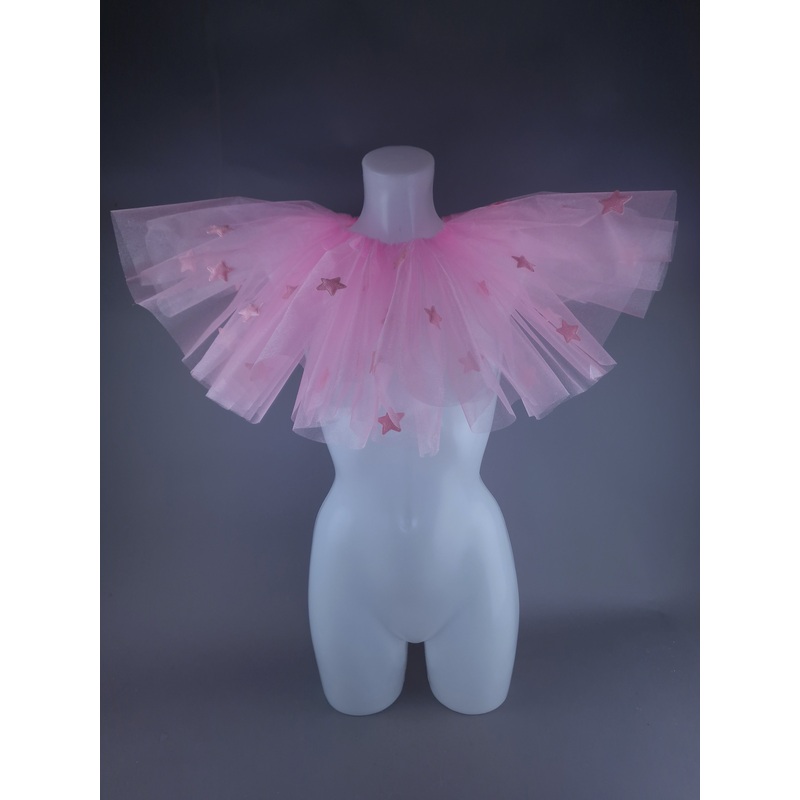 Bobo Pink Star Neck Ruffle, Clown Collar