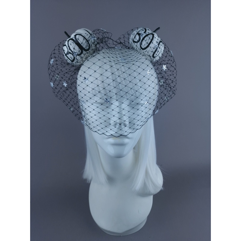 Boo-Boo Black & White Pumpkin Ear Veil Headdress