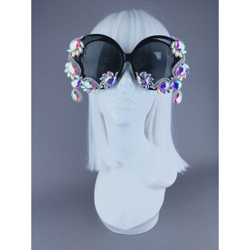 Bright Oversized Round Jewel Sunglasses