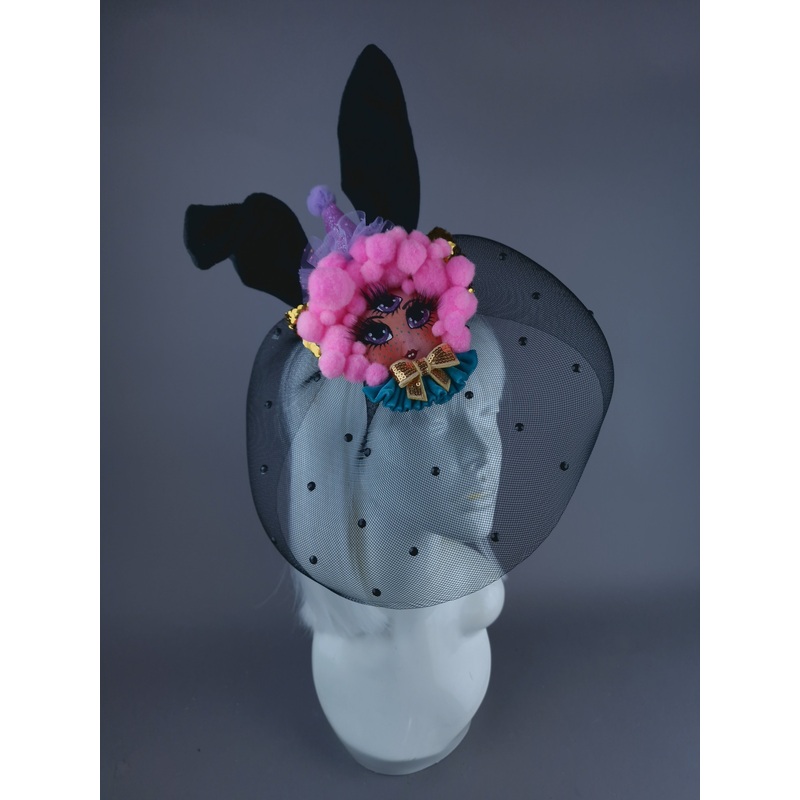 Bunnie Dollface Fascinator Hat with Veil