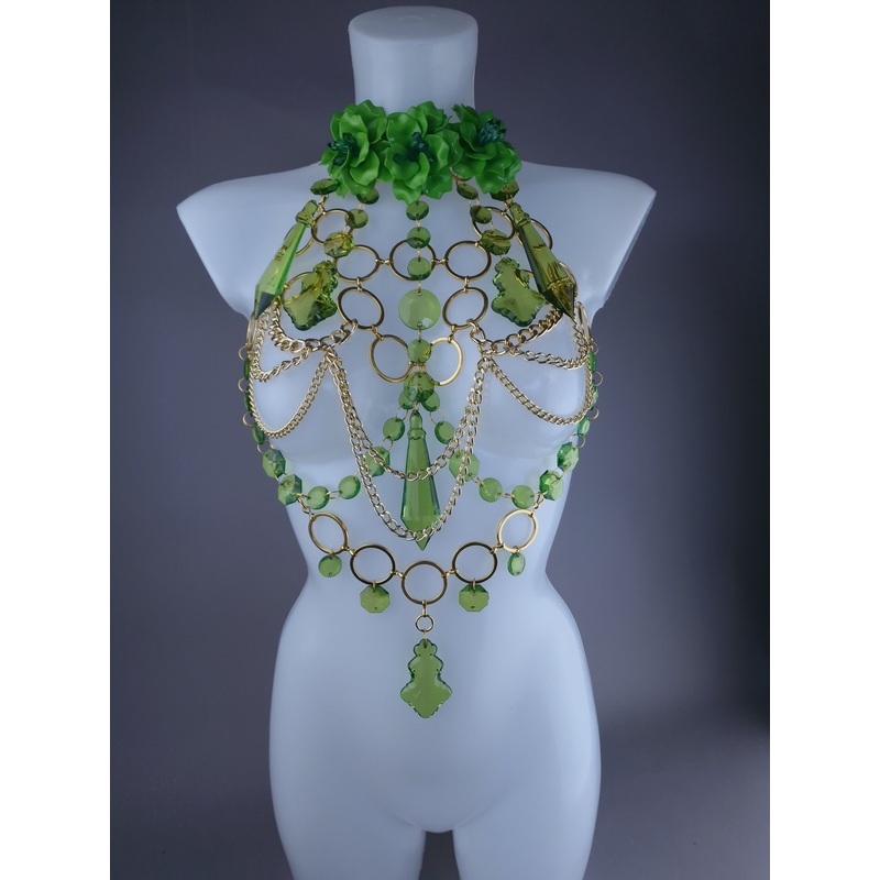 Envie Green Jewel & Chain Harness