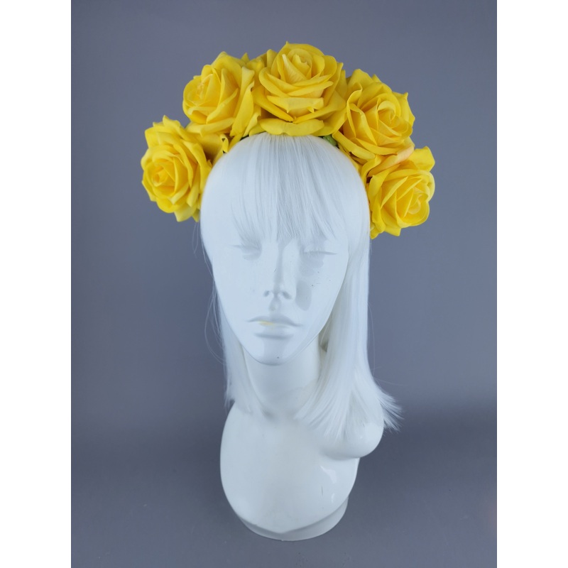 Eva Yellow Rose Flower Headdress & Neckpiece