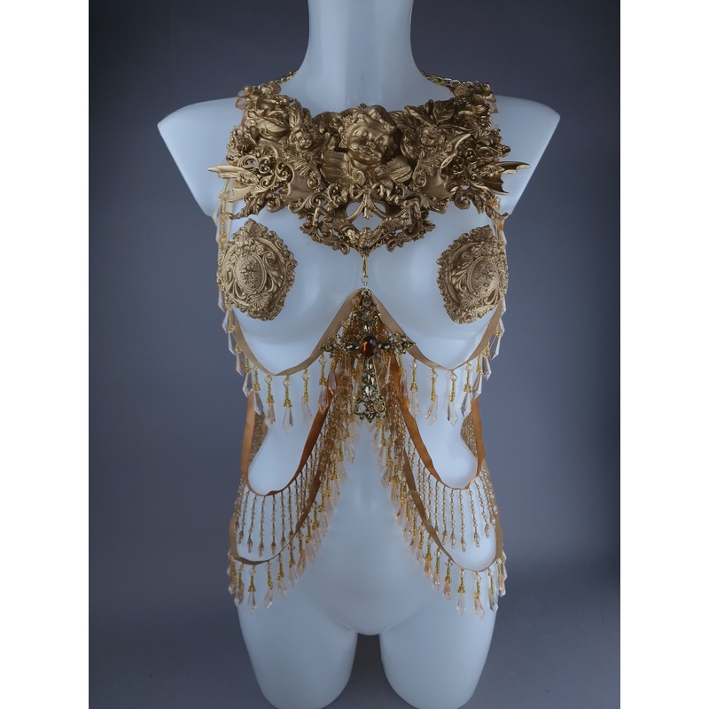 Holy Gold Filigree Cherub Body Jewellery Harness