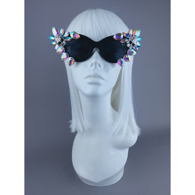 Jewel Skull Cateye Sunglasses - SAMPLE