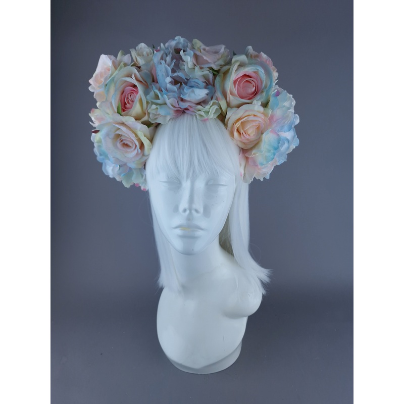 Kirei Pastel Rose & Flower Headdress & Neckpiece