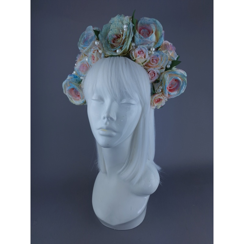 Lolitta Pastel Rose & Pearl Flower Headdress & Neckpiece