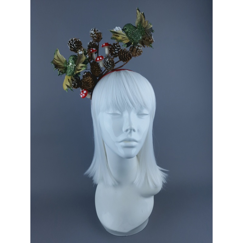 Pine Cones, Mushroom & Birds Xmas Headdress