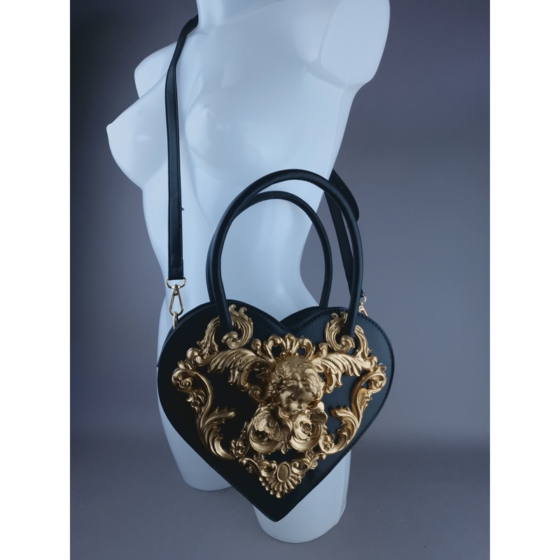 Raphael Gold Filigree Heart Shaped Handbag