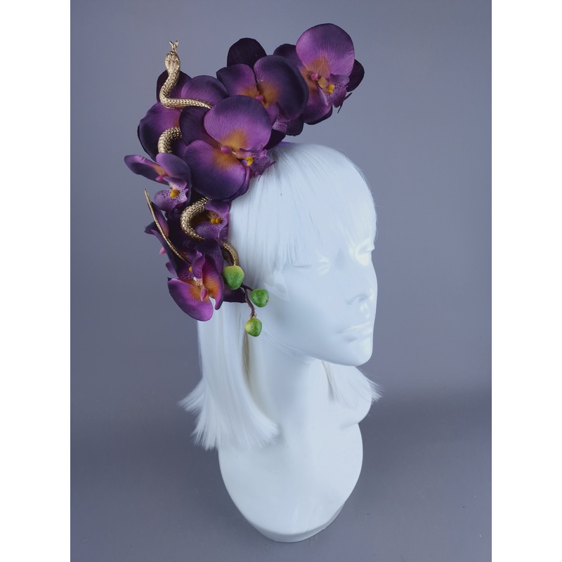 Serpentes Purple Orchid & Gold Snake Headdress