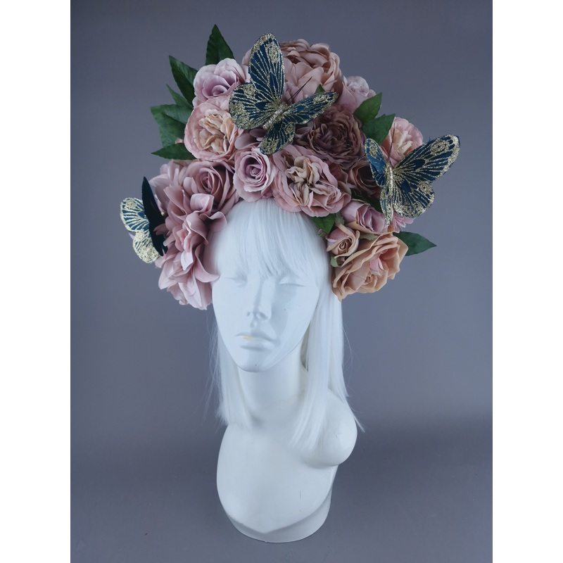 Villa Dusky Pink with Butterfly Headdress