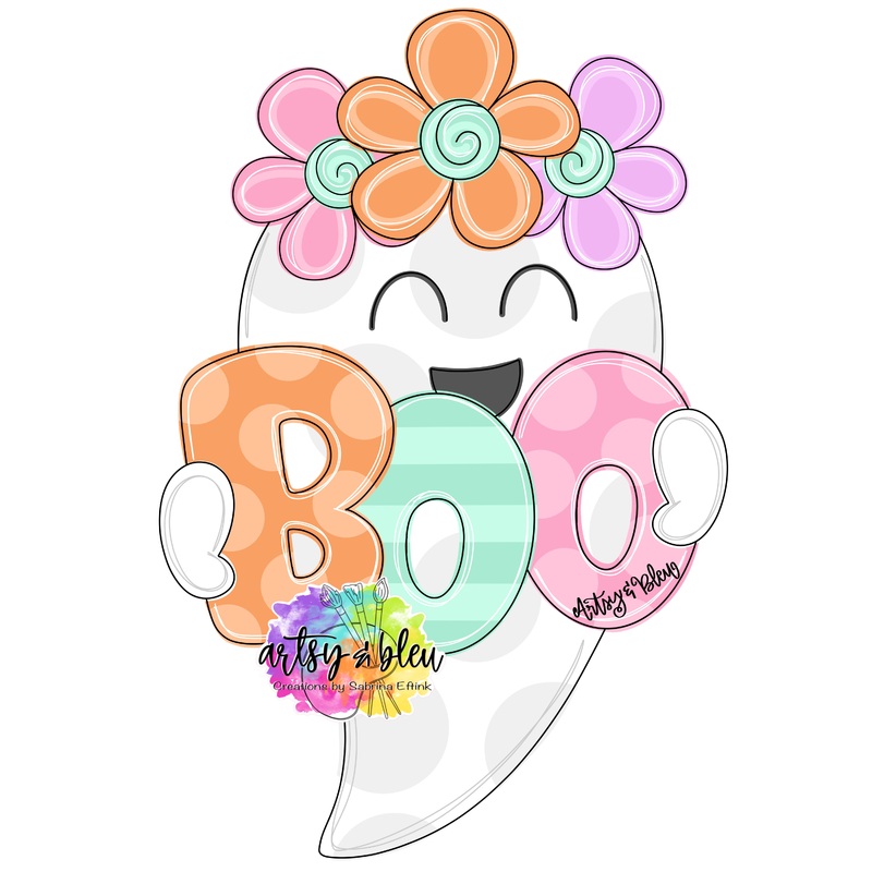 ABL Boo Ghost with Flowers 3|Default Title