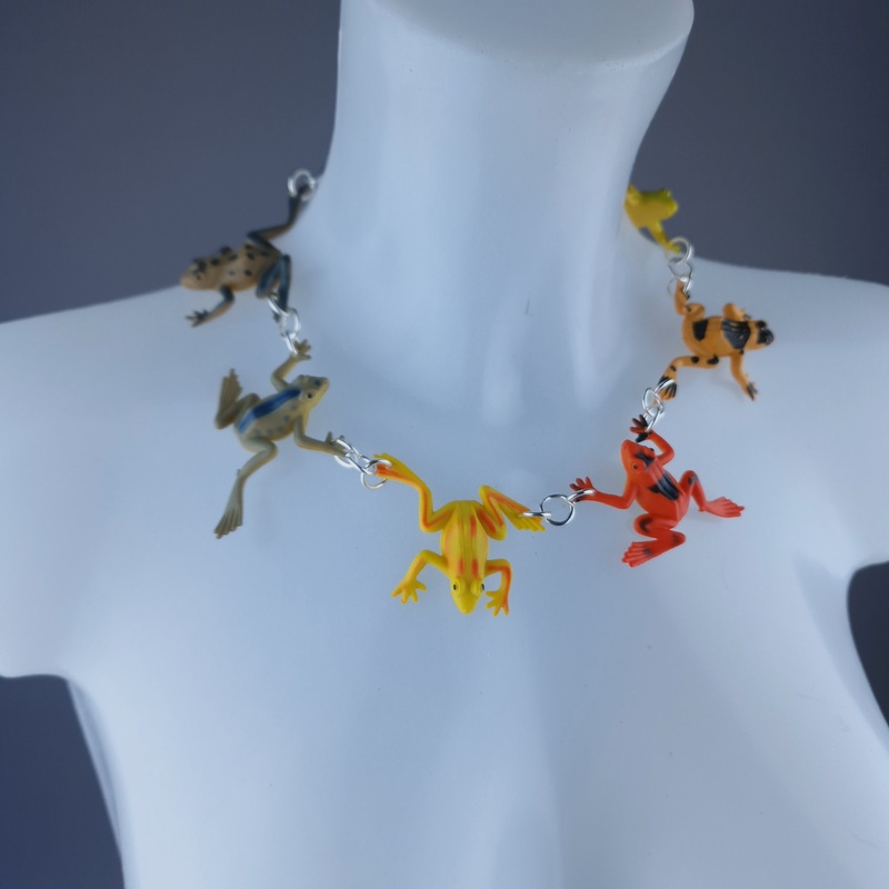 Colourful Small Frogs Neckpiece