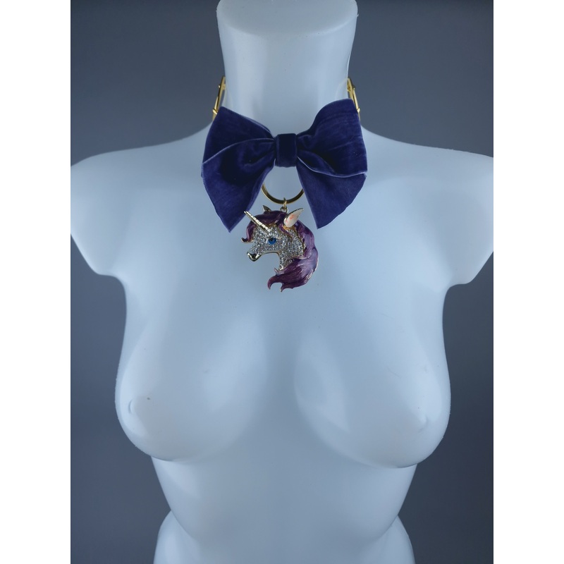 Gold Ring, Purple Bow & Unicorn Necklace Jewellery