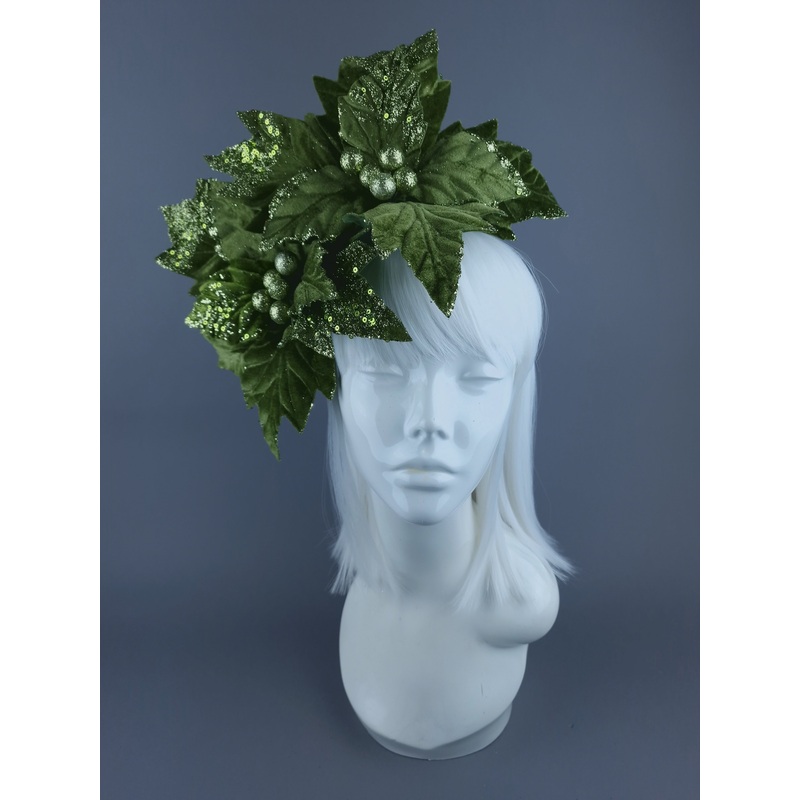 Lime Green Poinsettia Xmas Headdress