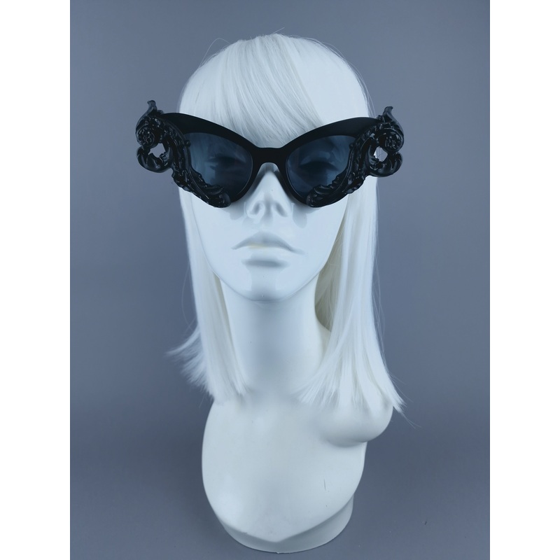 Saisha Black Filigree Catseye Sunglasses