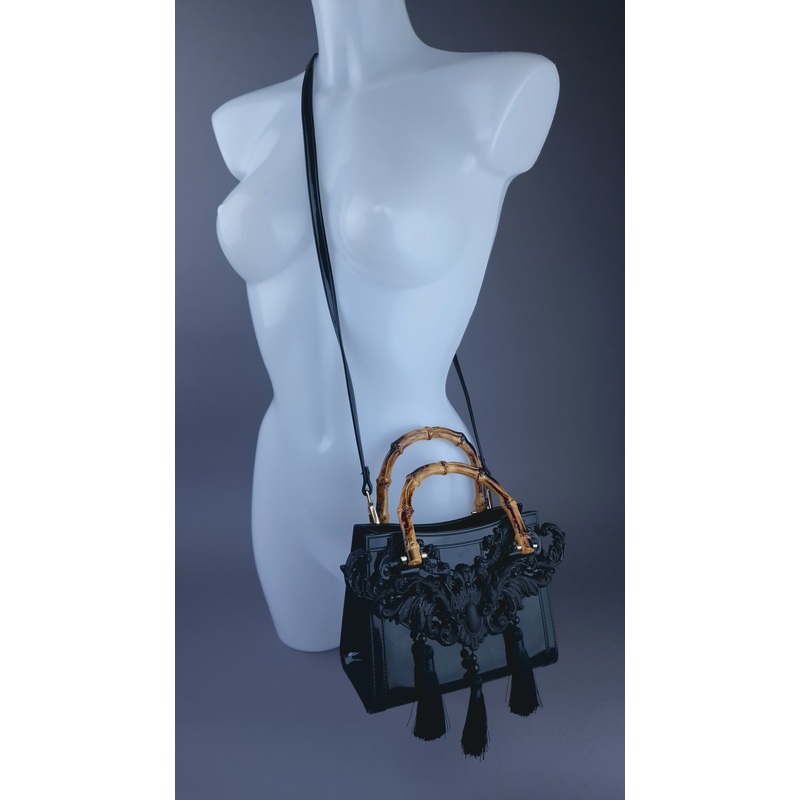 Shadow Black Filigree Handbag