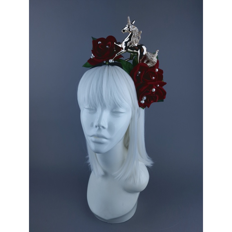 Unicorn, Pearls & Roses Headdress