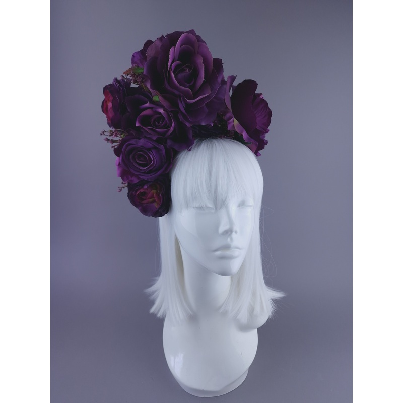 Bespoke Purple Flower Crown Headdress