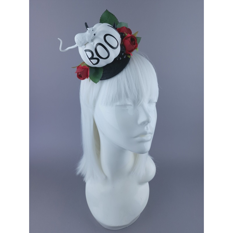 Dreda White Pumpkin, Ray & Roses Mini Fascinator