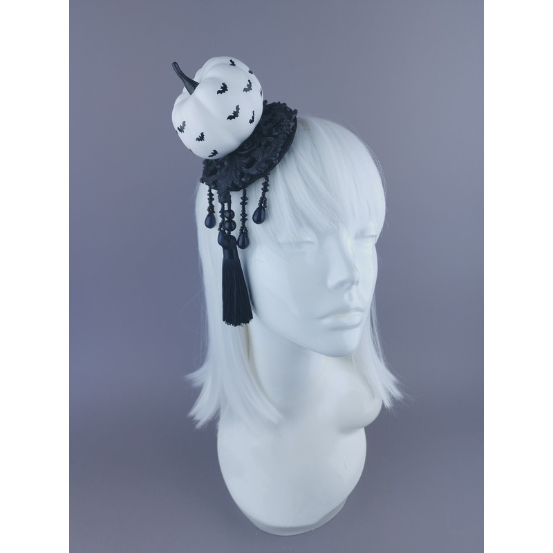 Empusa Mini Pumpkin, Filigree & Tassle Fascinator