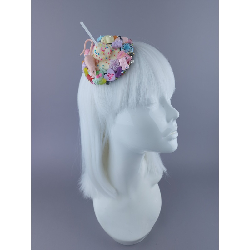 Feast Pink Rat & Candy Mini Fascinator
