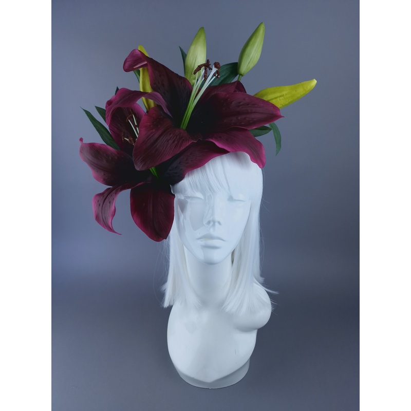 'Marisol Giant Plum Purple Lily Headdress