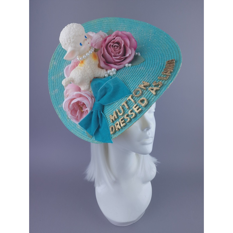 Mutton Dressed As Lamb Roses & Pearls Quote Hat