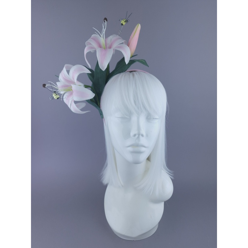 Summa Pastel Pink Flower & Bees Headdress