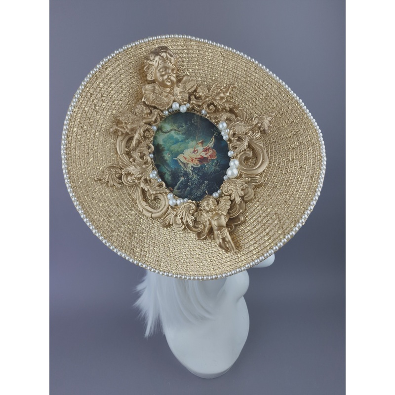 The Swing Gold Filigree, Art Print & Pearls Hat