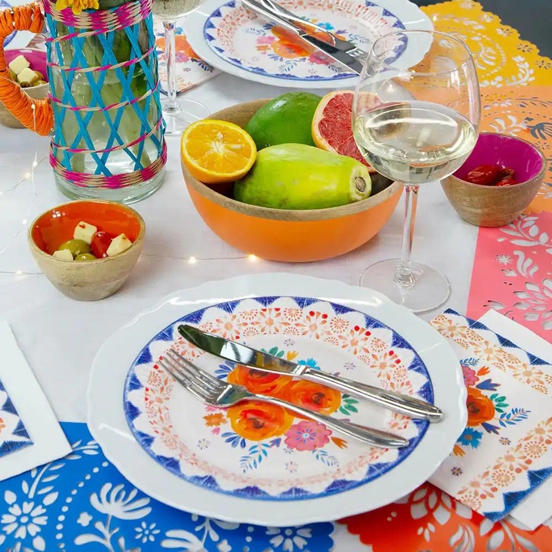 Boho Spice Floral Plates (x12)