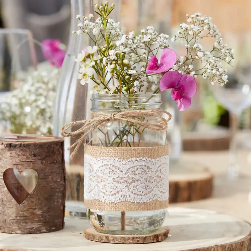 Hessian Glass Jar