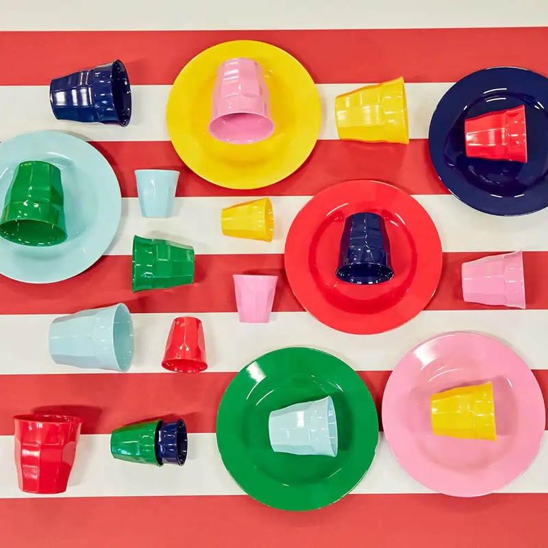 Assorted Colors Melamine Plates (x6)
