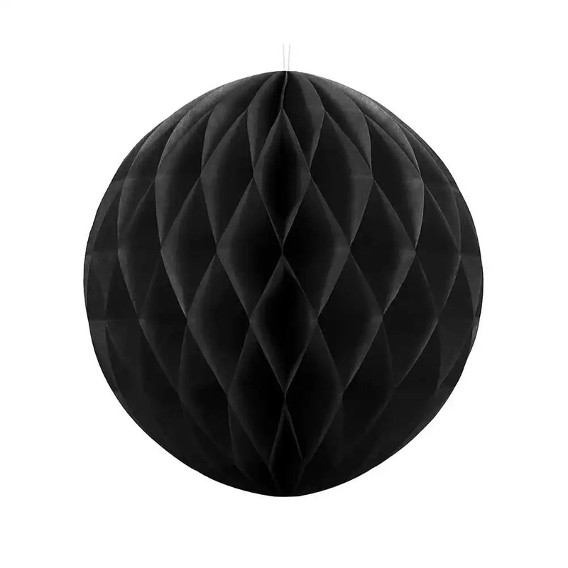 Honeycomb Paper Ball - Black|Large (40cm)|Medium (30cm)|Small (20cm)