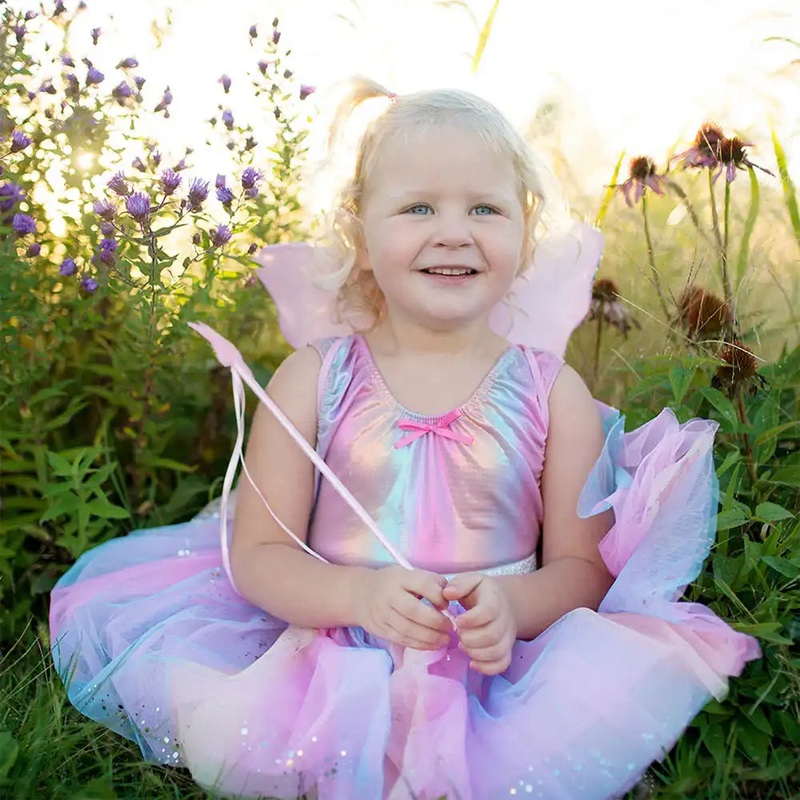 Rainbow Sequins Skirt, Wings and Wand